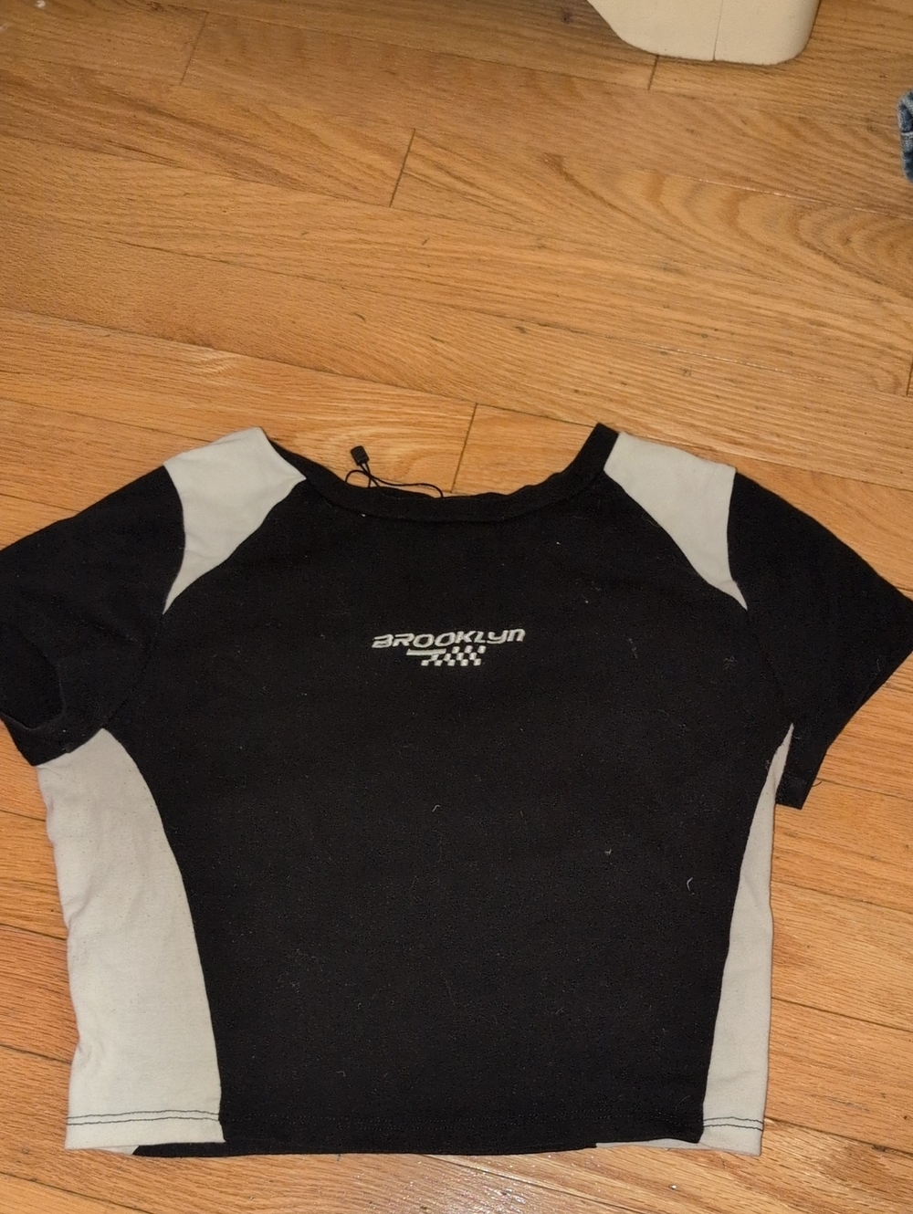 Garage Black & Gray Brooklyn Logo Crop Top